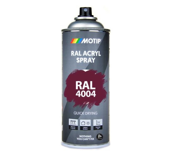RAL 4004 Bordeaux Violet 400 ml Spray i gruppen Spray / Kulrer / 144 st RAL-Kulrer hos Spraycan Sweden AB (07122)