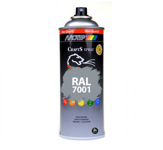 RAL 7001 Silver Grey 400 ml Spray i gruppen Spray / Kulörer / 144 st RAL-Kulörer hos Spraycan Sweden AB (696091)