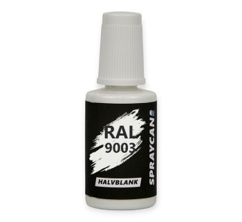 RAL 9003 Signal White. Penselflaska med vattenbaserad bättringsfärg 20 ml