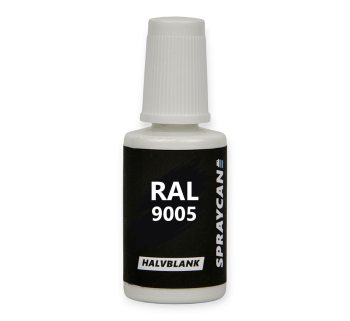 RAL 9005 Jet Black. Penselflaska med vattenbaserad bättringsfärg 20 ml