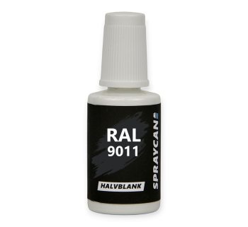 RAL 9011 Graphite Black. Penselflaska med vattenbaserad bättringsfärg 20 ml