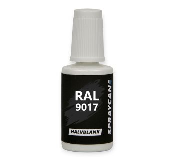 RAL 9017 Traffic Black. Penselflaska med vattenbaserad bättringsfärg 20 ml