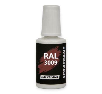 RAL 3009 Oxide Red. Penselflaska med vattenbaserad bättringsfärg 20 ml
