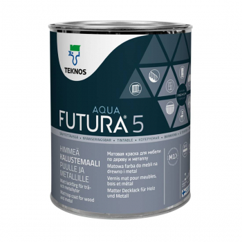 Futura Aqua 5 vattenburen matt lackfärg 0,5 l. Futura Aqua 5 kan brytas i valfri kulör