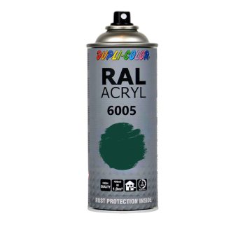 Sprayfärg i RAL-kulör 6005 Mossy Green. Akryllack i sprayburk 400 ml. Dupli-Color