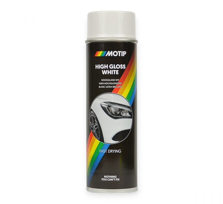 Motip High Gloss White, vit blank sprayfärg 500 ml