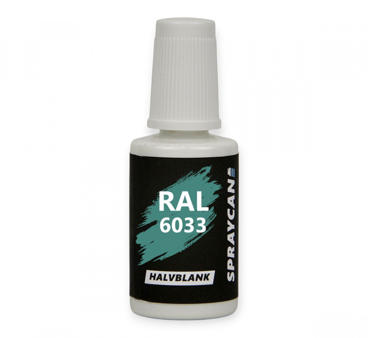 RAL 6033 Mint turquoise bättringsfärg i liten penselflaska 20 ml