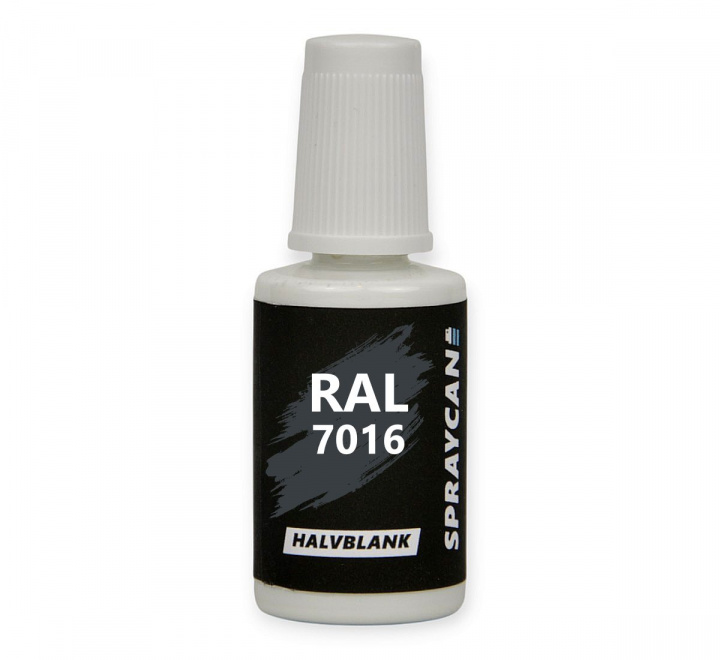 RAL 7016, Anthracite Grey vattenbaserad bättringsfärg i penselflaska 20 ml