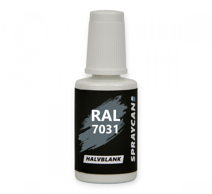 Penselflaska 20 ml med vattenbaserad målarfärg RAL 7031, Blue Grey