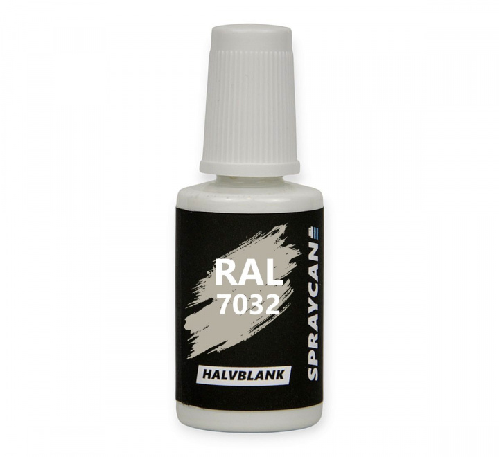 Ral 7032 Pebble Grey i liten penselflaska för reparation av små skador. 20 ml