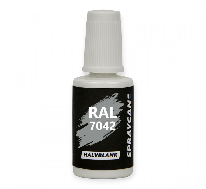 RAL 7042 Traffic Grey Bättringsfärg i penselflaska 20 ml