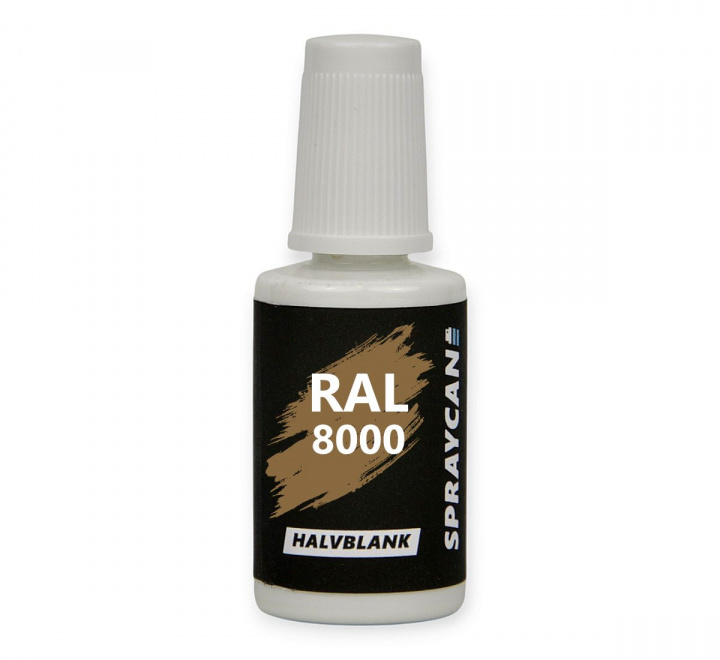 RAL 8000 Green Brown. Penselflaska med vattenbaserad bättringsfärg 20 ml
