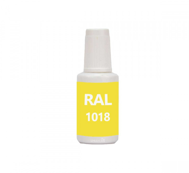 RAL 1018 Zinc Yellow. Penselflaska med vattenbaserad bttringsfrg 20 ml