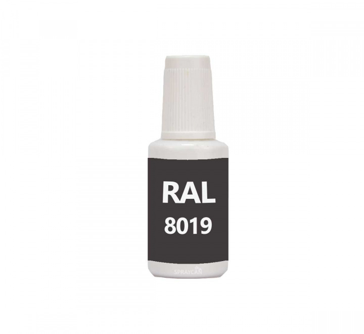RAL 8019 Grey Brown. Penselflaska med vattenbaserad bttringsfrg 20 ml