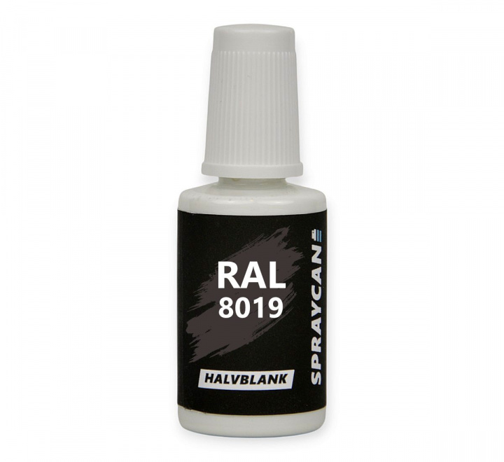 RAL 8019 Grey Brown. Penselflaska med vattenbaserad bättringsfärg 20 ml
