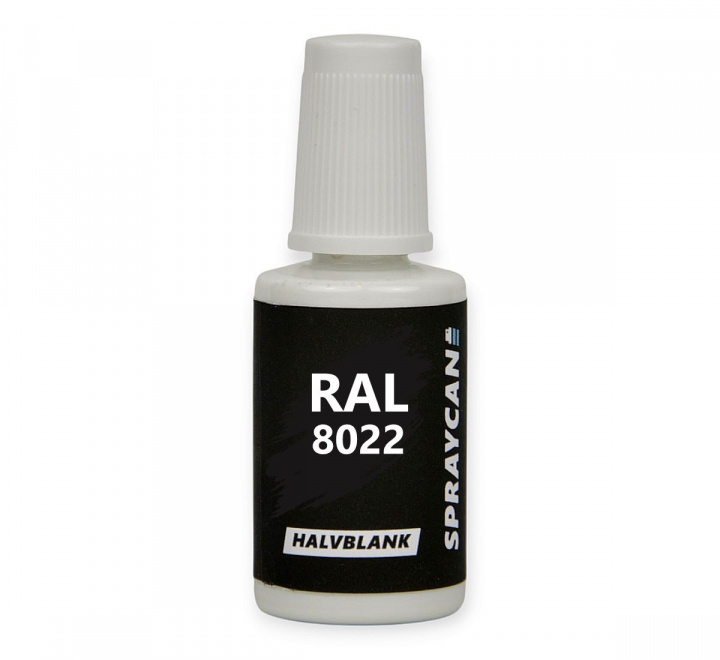RAL 8022 Black Brown. Lackstift med vattenbaserad bättringsfärg 20 ml