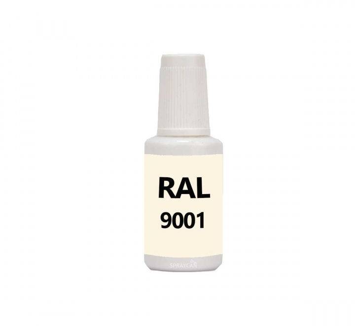 RAL 9001 Cream. Penselflaska med vattenbaserad bttringsfrg 20 ml