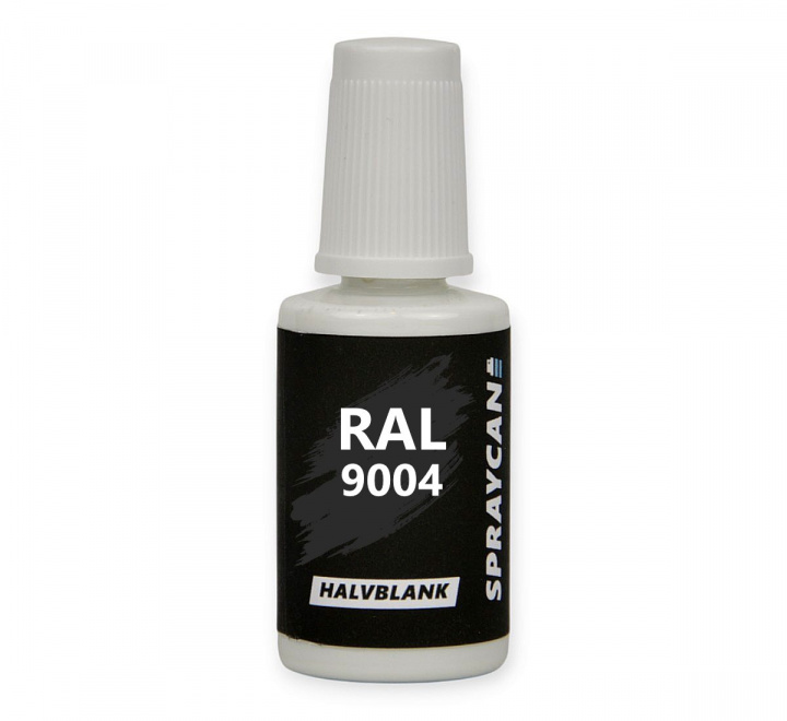 RAL 9004 Signal Black. Penselflaska med vattenbaserad bättringsfärg 20 ml