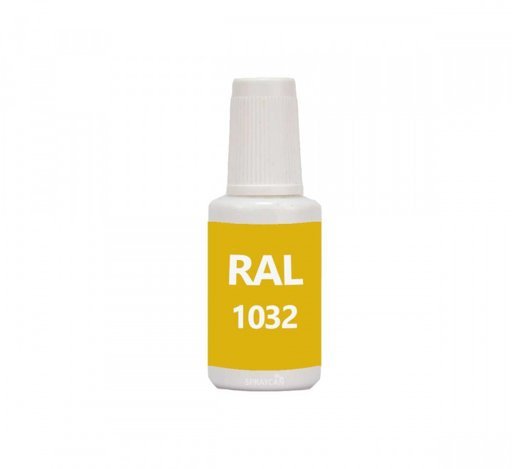 RAL 1032 Broom Yellow. Penselflaska med vattenbaserad bttringsfrg 20 ml