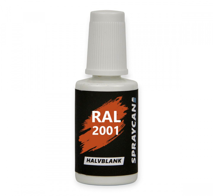 RAL 2001 Red Orange. Penselflaska med vattenbaserad bättringsfärg 20 ml