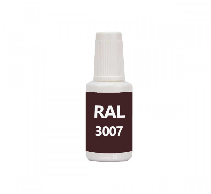 RAL 3007 Black Red. Penselflaska med vattenbaserad bttringsfrg 20 ml