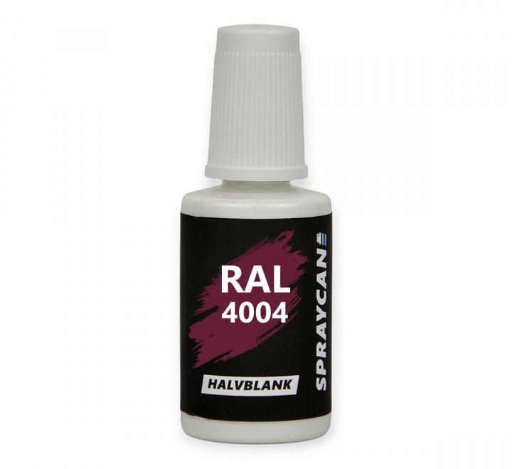 RAL 4004 Claret Violet. Penselflaska med vattenbaserad bättringsfärg 20 ml