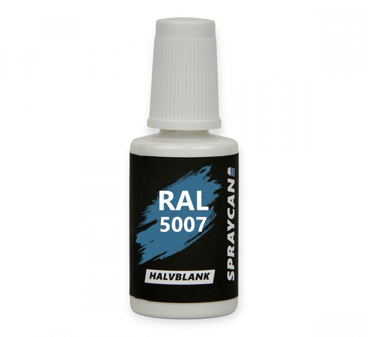 RAL 5007 Brillant Blue. Penselflaska med vattenbaserad bättringsfärg 20 ml