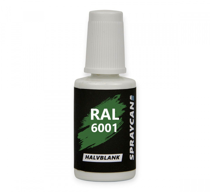 RAL 6001 Emerald Green, penselflaska med vattenbaserad bättringsfärg 20 ml