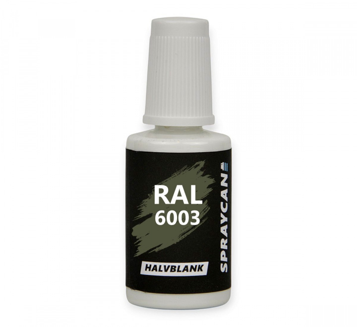 RAL 6003 Olive Green, penselflaska med vattenbaserad bättringsfärg 20 ml
