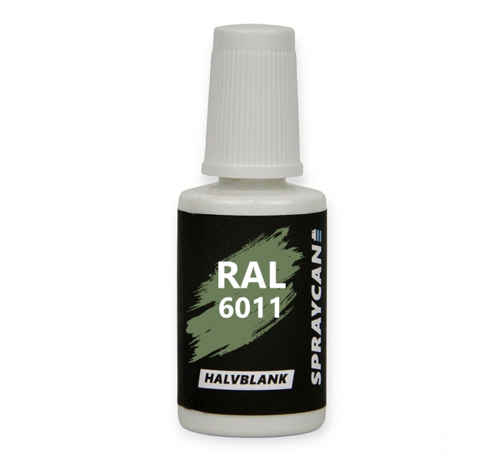 RAL 6011 Reseda Green, penselflaska med vattenbaserad bättringsfärg 20 ml
