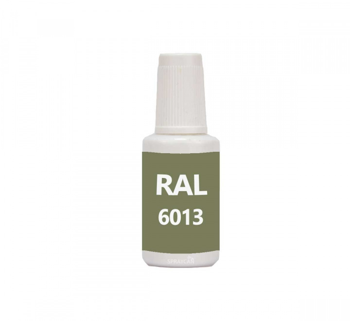 RAL 6013 Reed Green, penselflaska med vattenbaserad bttringsfrg 20 ml