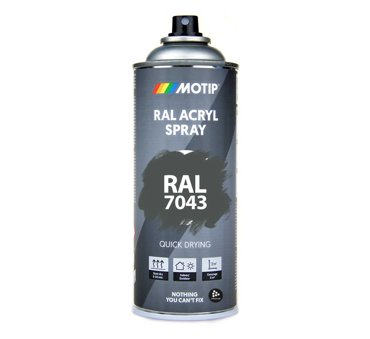 MG PRIME Spraydose RAL 7043 Verkehrsgrau B – 400 Ml Seidenmatt, Schnelltrocknend, Made In Germany
