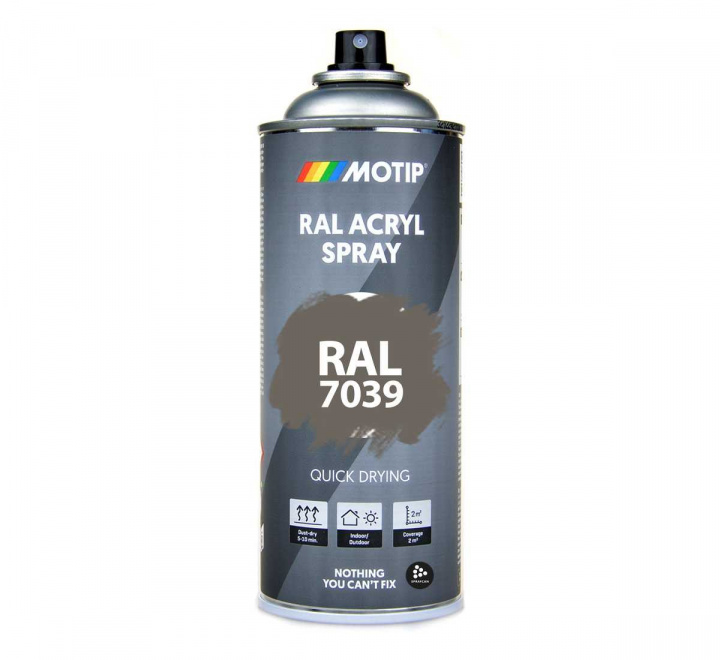 RAL 7039 Quart Grey. Sprayburk med akryllack fr inom- och utomhusbruk 400 ml