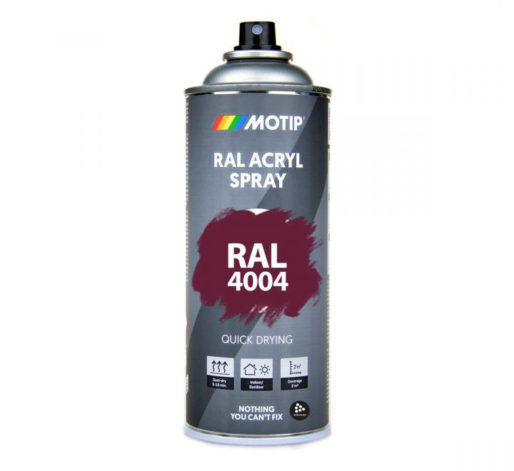 RAL 4004 Bordeaux Violet 400 ml Spray i gruppen Spray / Kulörer / 144 st RAL-Kulörer hos Spraycan Sweden AB (07122)