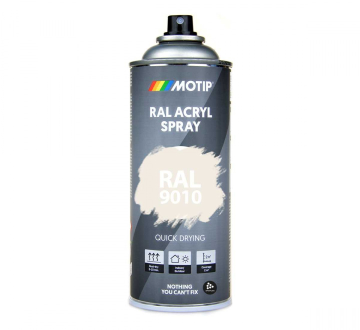 RAL 9010 Sidenmatt Pure White 400 ml i gruppen Spray / Kulrer / 144 st RAL-Kulrer hos Spraycan Sweden AB (07166)