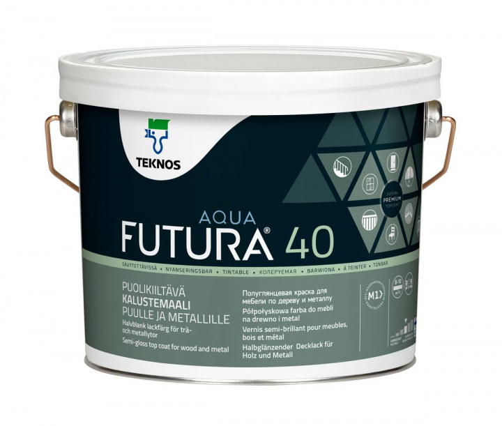 Lackfärg futura aqua 40 2,7 Liter