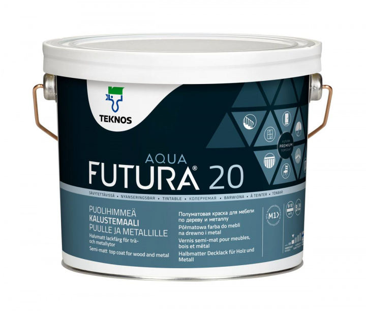 Futura Aqua 20 Lackfärg Sidenmatt Vit 2,7L i gruppen Målarfärg / Inomhus / Metall hos Spraycan Sweden AB (0910351003)