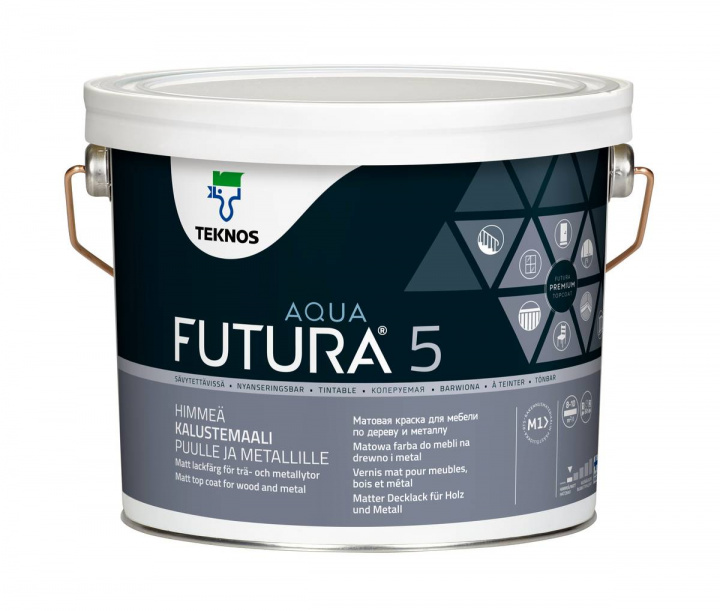 Futura Aqua 5 Lackfärg Matt Valfri Kulör 2,7L i gruppen Målarfärg / Inomhus / Möbler & Snickerier hos Spraycan Sweden AB (0921503003)