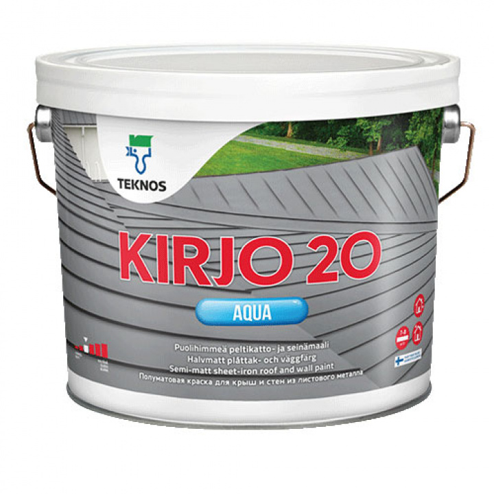 Plåttakfärg Kirjo Aqua 20 2,7L Valfri-kulör i gruppen Målarfärg / Utomhus / Metall hos Spraycan Sweden AB (0972003003)