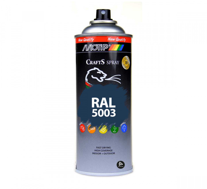 Akrylspray RAL 5003 Sapphire Blue | Snabbtorkande akryllack fr bde inom- och utomhusbruk, 400 ml
