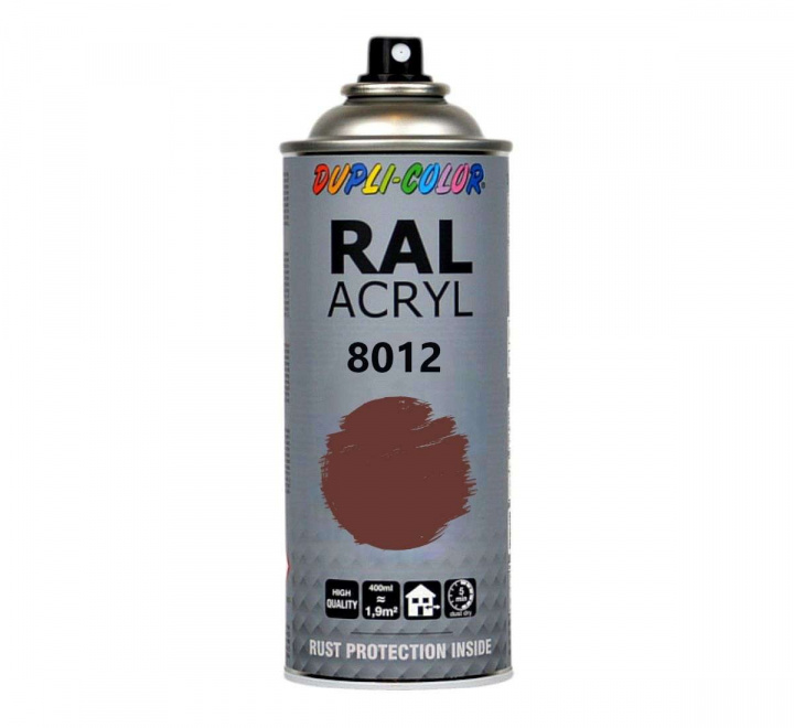 RAL-färg i sprayburk. Rödbrun sprayfärg RAL 8012. Dupli-Color 400 ml