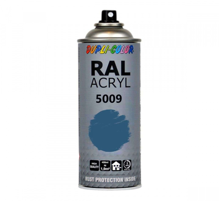 Dupli-Color Sprayfärg RAL 5009 Azure Blue. Akryllack för bättringsmålning inom- och utomhus. 