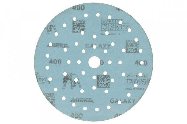 Mirka Galaxy sliprondell 150mm med keramiska korn som håller sig skarpa länge. Korngrovlek 400