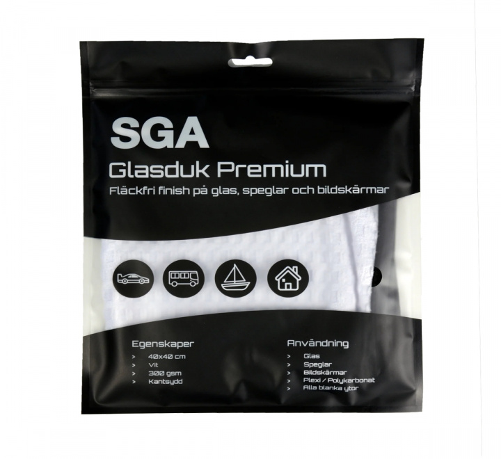 Glasduk Premium 40 x 40 cm 300 GSM i gruppen Fordonsvård / Tvätt & Städtillbehör / Microfiberdukar hos Spraycan Sweden AB (GB008)